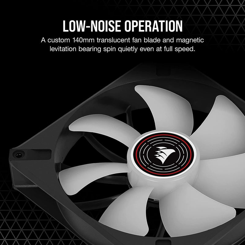 Corsair ML140 LED Elite 140 mm PWM Fan with LEDs (CORSAIR AirGuide Technology, Magnetic Levitation Bearing, Up to 1,600 rpm, Eight Bright LEDs, Low Noise, High Airflow) Single Pack - Red 140 mm (Pack of 2)