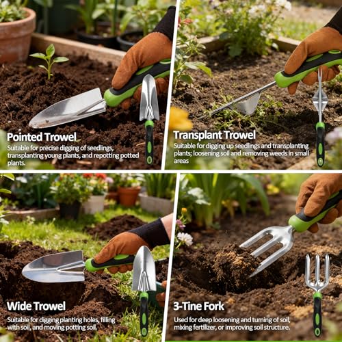 Gardening Tools Set with Floral Handbag,Gardening Gifts for Women