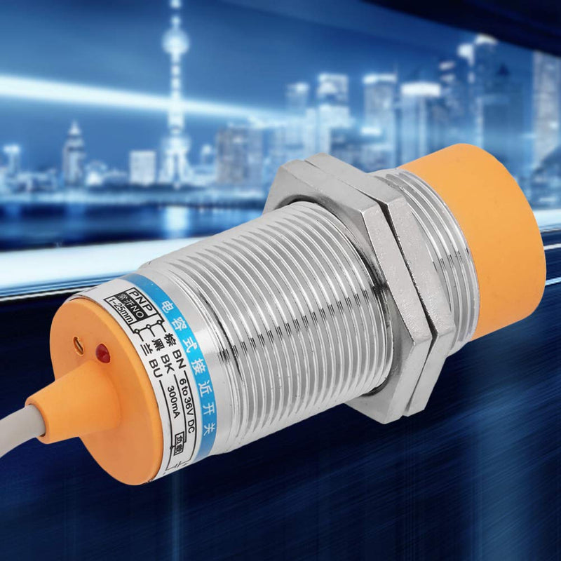 Capacitive proximity sensor, LJC30A3-HZ/BY-DC-PNP 3-wire switch with normally open proximity sensor and 25mm detection distance
