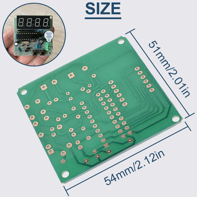 DAOKAI 4 Bits Digital Clock DIY Kit LED Electronic Clock Production PCB Soldering Practice Board for Curriculum Exercises Welding Exercises, with USB 2.0 Plug Cable