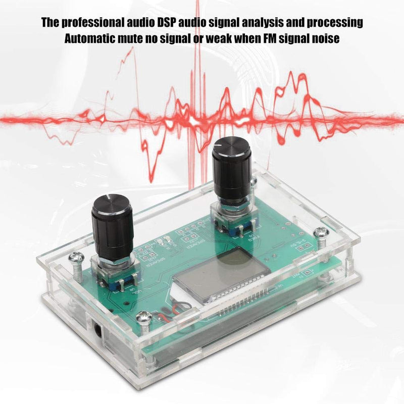 FM Modulator,DSP & PLL Digital Stereo Frequency Modulation Low Power Consumption Less Sound Distortion FM Radio Receiver Module with Acrylic Shell