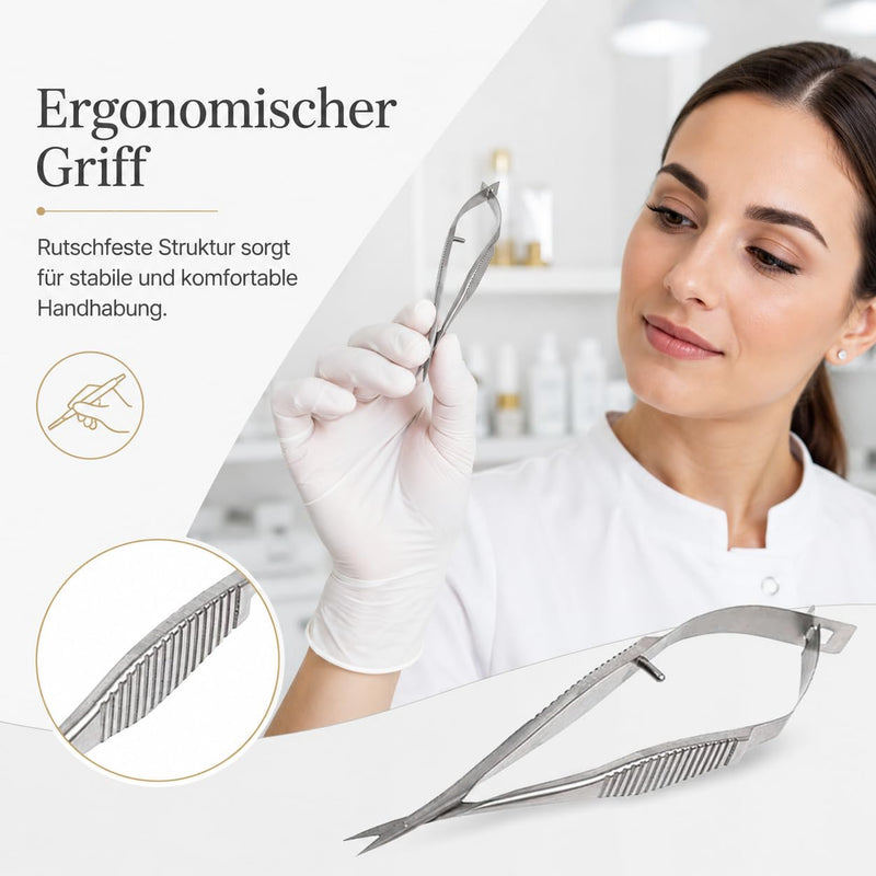 FOMIYES Microsurgical Scissors Unique Design Needle Holder Straight and Curved Flat Handles Suture Binding Pliers Micro Ophthalmic Surgical Instrument