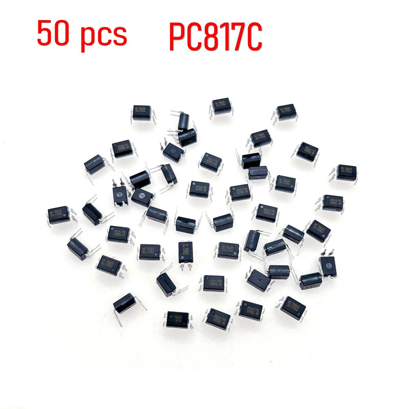 JZK 50pcs PC817C Optocoupler 2.54mm DIP 4 pin 4pin 4 pin photocoupler for mounting, high density mounting type optocoupler IC, photoelectric coupler