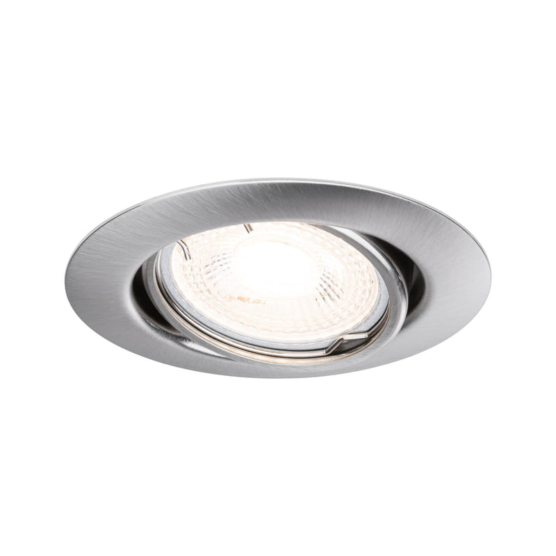 Paulmann 93399 recessed light base round swiveling max. 10x10W recessed spotlight without bulb brushed iron recessed lamp metal ceiling spot GU10