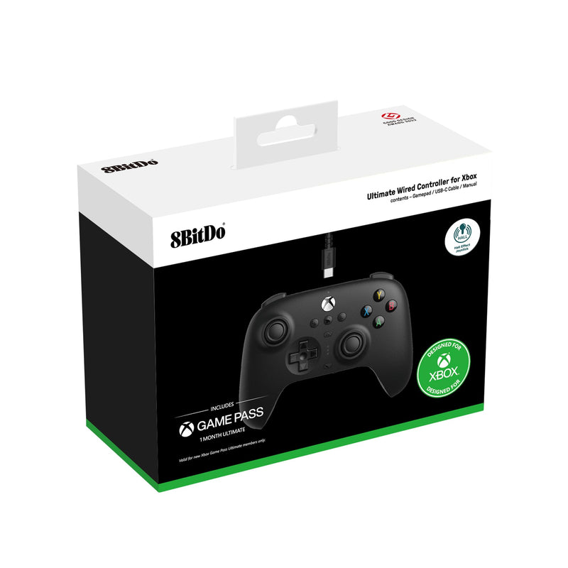 8Bitdo Ultimate Wired Controller for Xbox, Hall Effect Joysticks and Hall Triggers, Compatible with Xbox Series X|S, Xbox One, Windows 10 & Windows 11 - Officially Licensed (Black) Black Hall Effect Joystick