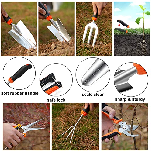 Garden Tool Set, 10 PCS Stainless Steel Heavy Duty