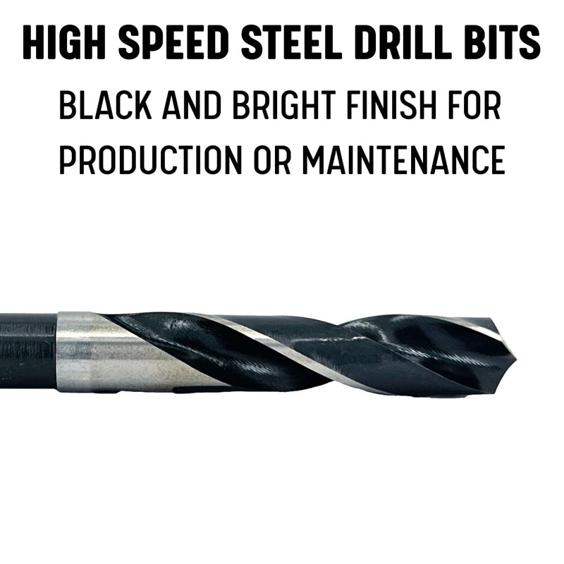Drill America - D/A3F57/64 57/64" Reduced Shank High Speed Steel Drill Bit with 1/2" Shank, D/A3F Series 57/64"