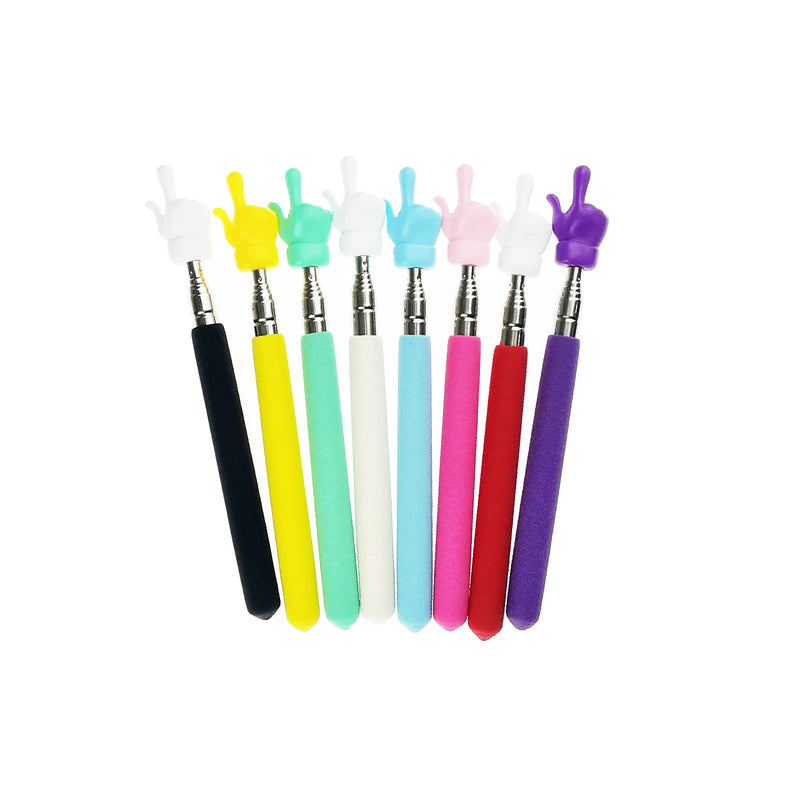 16 Pieces Telescopic Teacher Pointer Finger Pointer Stick for Teachers Coach Presenter, Extends to 21.7 Inches (8 Colors) 8 Colors