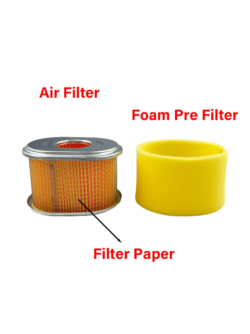 2 Pack of Air Filter Kits for Honda GX140 GX160 GX200 5hp 5.5hp 6.5hp Engine 17210-ZE1-505 17210-Z4M-821 17210-ZE1-822 with Spark Plug 2 pcs