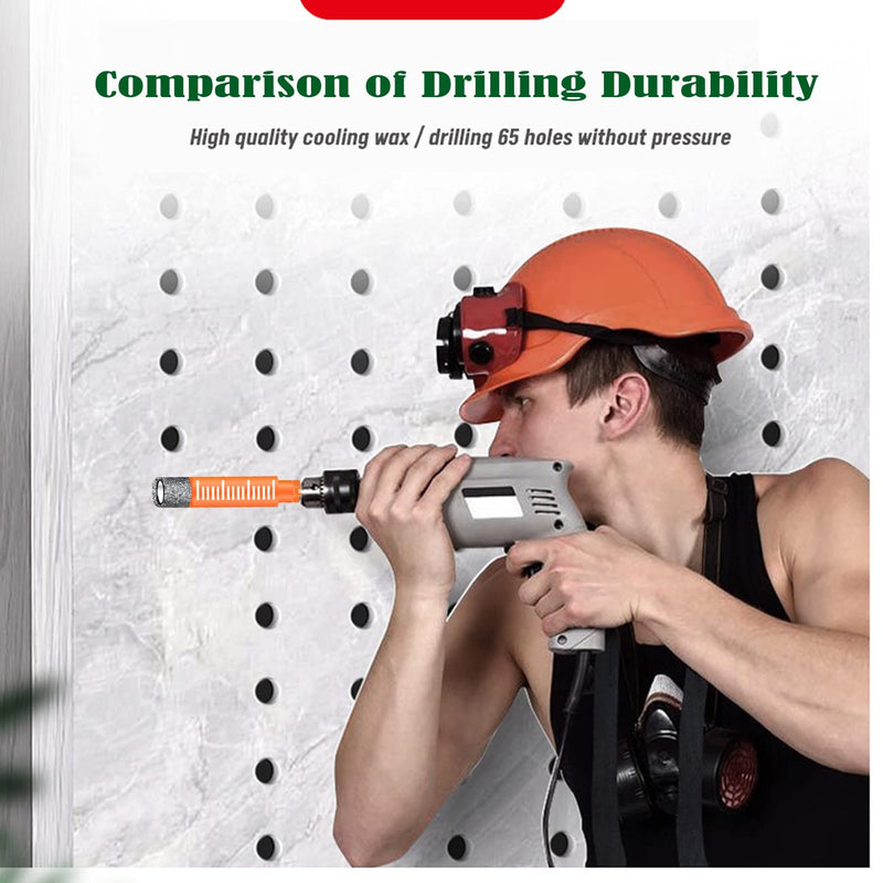 8 PCS Orange Dry Diamond Drill Bits Set, Hex Shank Diamond Hole Saw Kit with Storage Bottle, for Granite Marble Tile Ceramic Stone Glass Hard Materials (Not for Wood) with Size 3/16'' to 9/16''