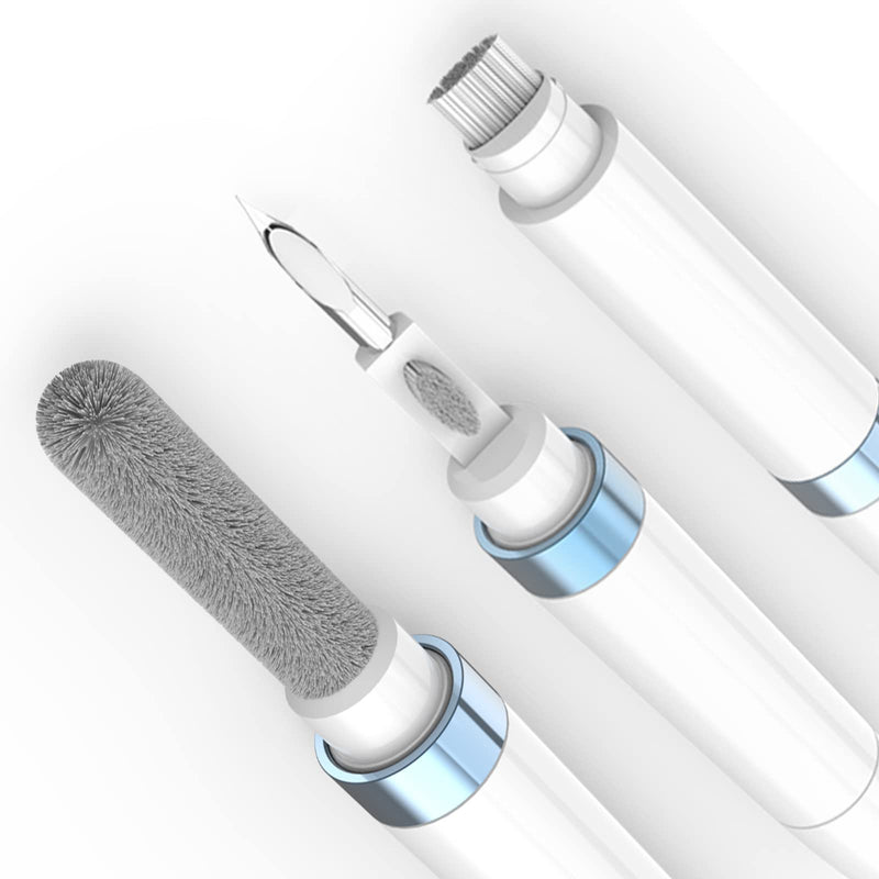 ECP4in1 for Airpod Cleaner Kit Equipped with a Flocked Sponge a Metal Pen Tip 2 High-Density Brush Easy Clean Hard-to-Touch Place Earbud Cleaning Kit Tool for Airpods Pro 1 2 3 -Blue Blue