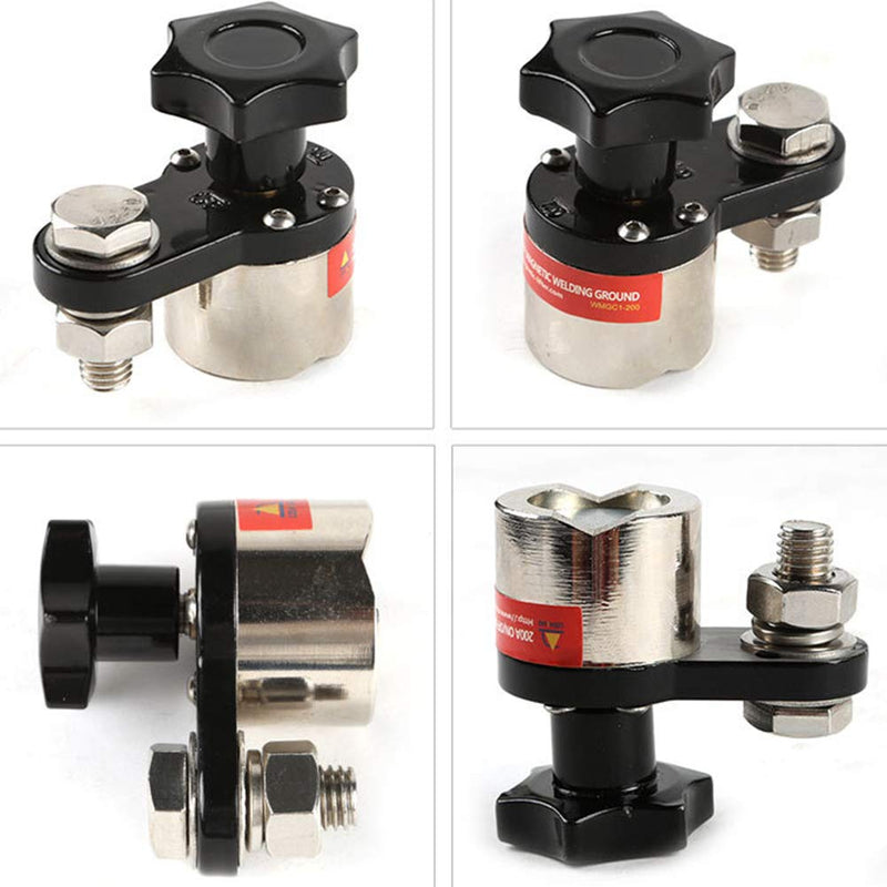 200A Magnetic Welding Ground Clamp, 200A On/off Adjustable Magnetic Welding Ground Clamp Rare Earth Switchable Magnet Welding Holder,Grounding Magnet Connector