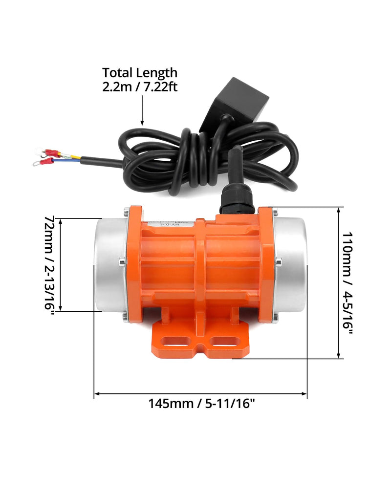 QWORK® Single Phase Vibration Motor, 40W 220V, Small Motor Vibrator, 3000RPM 220v 40w