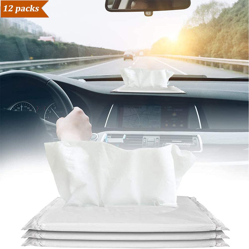 Car Tissue, Auto Visor Tissue Refills for Car Tissue Case, Napkin Holder Refill, Nice Tissue for Sun Visor Box, Car Travel Tissues, Soft and Smooth, 3-Ply, 12 Packets, 360 Sheets 30 Count (Pack of 12)