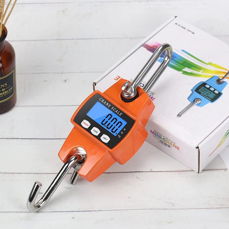 Hanging Scale 300KG 660lbs, Digital Hanging Scale Electronic Crane Scale with Accurate Reloading Spring Sensor & LCD Display, Mini Portable Scale with Hook for Farm, Factory, Hunting