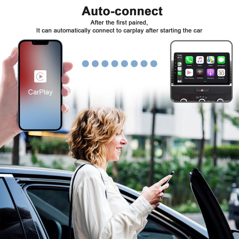 Wireless Apple CarPlay Adapter, 2023 Upgrade Apple CarPlay Wireless Adapter for OEM Wired CarPlay Cars, Fastest and Most Stylish Dongle, Convert OEM Wired to Wireless CarPlay, Plug & Play, PNBLAECE