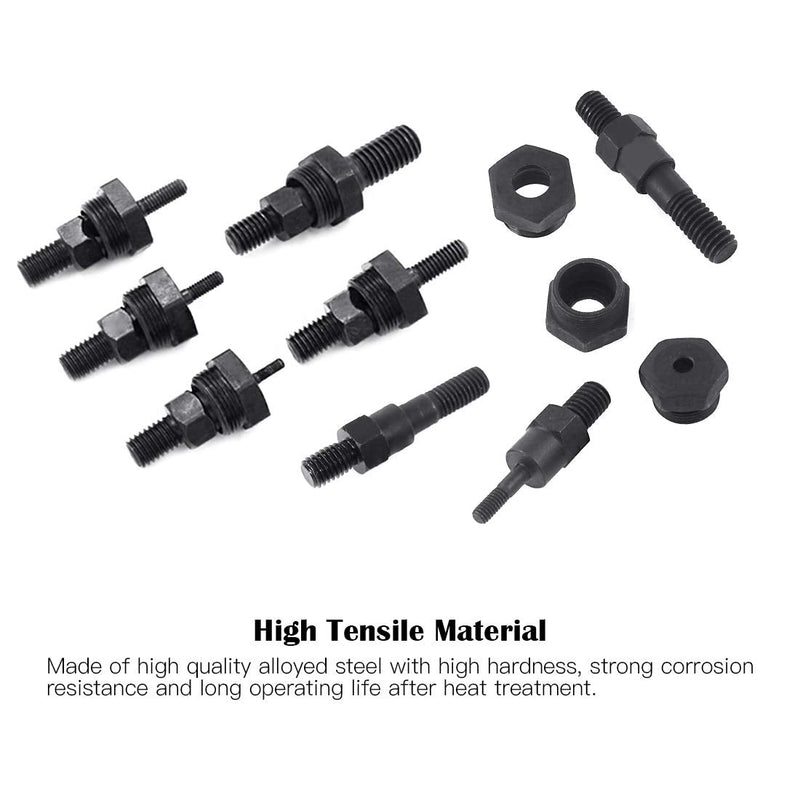 Hilitchi Assorted 6PCS SAE Rivet Nut Gun Mandrel and Nose Piece Riveter Tip Spare Part 6-32 8-32 10-24 1/4-20 5/16-18 3/8-16