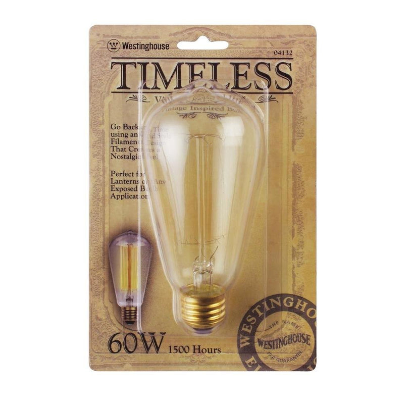 Westinghouse 0413200 60 Watt ST20 Amber Timeless Vintage Inspired Bulb with Medium Base (Pack of 2) 1 Count (Pack of 2)