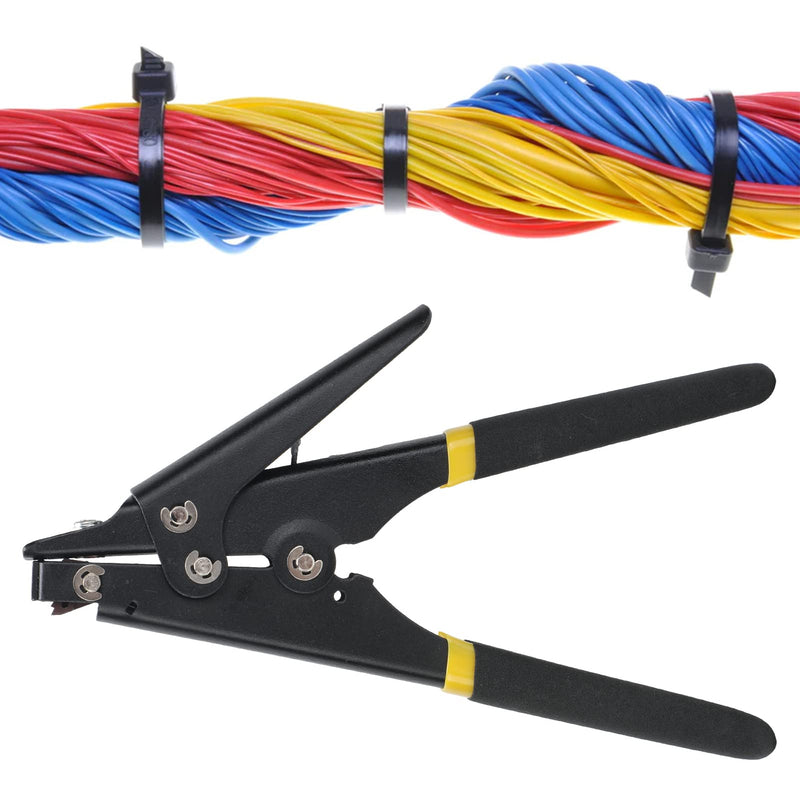 Fdit Cable Tie Gun, Adjustable Tension Flush Cut Zip Tie Fastening Tool Wear for Tensioning and Cutting (Black)