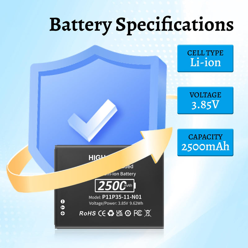 SHENMZ TI 84 Plus CE Battery, (2024 New Upgraded) 2500mAh Higher Capacity 0 Cycle Replacement Battery for Texas Instruments TI-84 CE TI-84 Plus CE, fits Part No 3.7L12005SPA P11P35-11-N01