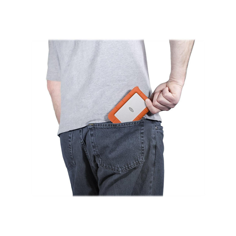 LaCie Rugged Mini 2TB External Hard Drive Portable HDD - USB 3.0/ 2.0 Compatible, Drop Shock Dust Rain Resistant Shuttle Drive, For Mac And PC Computer (LAC9000298), orange Mini HDD