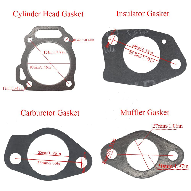 Gasket Kit Compatible with Honda and Clones GX390 GX420 GX440 188F 190F(188 Series) Engine Gasket, Carburetor Air Filter Cylinder Head Muffler Crankcase Gaskets with Oil Seals (for Engine)… GX390/GX420 Engine