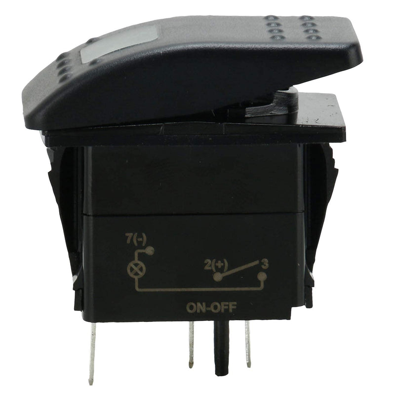 Amarine Made 2-Pack of 12v 20 Amp Waterproof LED On/Off Boat Marine SPST 3P Rocker Switch with Light (Green)