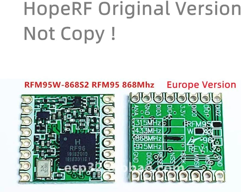 HopeRF Original sx1276 Based RF Module, LoRa1276 RFM95W 915Mhz Lora Ultra Long Range Transceiver (RFM95W (915MHz) * 2 PCS) RFM95W (915MHz) * 2 PCS