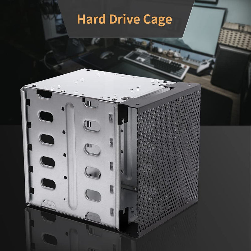 Hard Drive Rack, 5X3.5inch SATA SAS HDD Hard Drive Cage Adapter Rack Bracket for Hard Drive Internal Mounting Adapter Hard Driver Tray with Fan Space for Computer