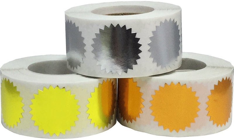 Metallic Seals Serrated Edge Color Coding Labels Bulk Pack 1 Inch Round 1,500 Total Adhesive Stickers