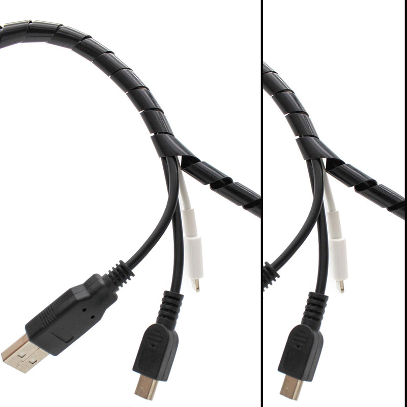 Spiral Cable Wrap,10ft – 1/2 inch Spiral Wire Wrap Cord Covers Bundle Sleeve Hose for PC TV Computer Electrical Wire Organizer, Black