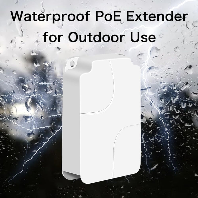 Outdoor PoE Extender, 1 in 3 Out PoE+ Extender with 100Mbps, Up to 30W, IEEE802.3af/at Compatible, IP66 Waterproof, Extend Additional 100/250m(330/820ft), Plug & Play, Outdoor PoE Repeater 100M
