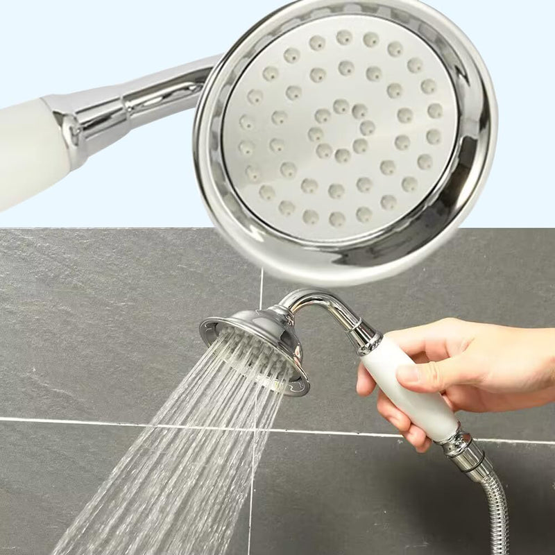 ENGA Vintage Hand-held Shower Rain Sprayer Telephone Shaped Ceramic Shower Head with 59 Inch Hose for Bathroom (Chrome Finish) Chrome Finish