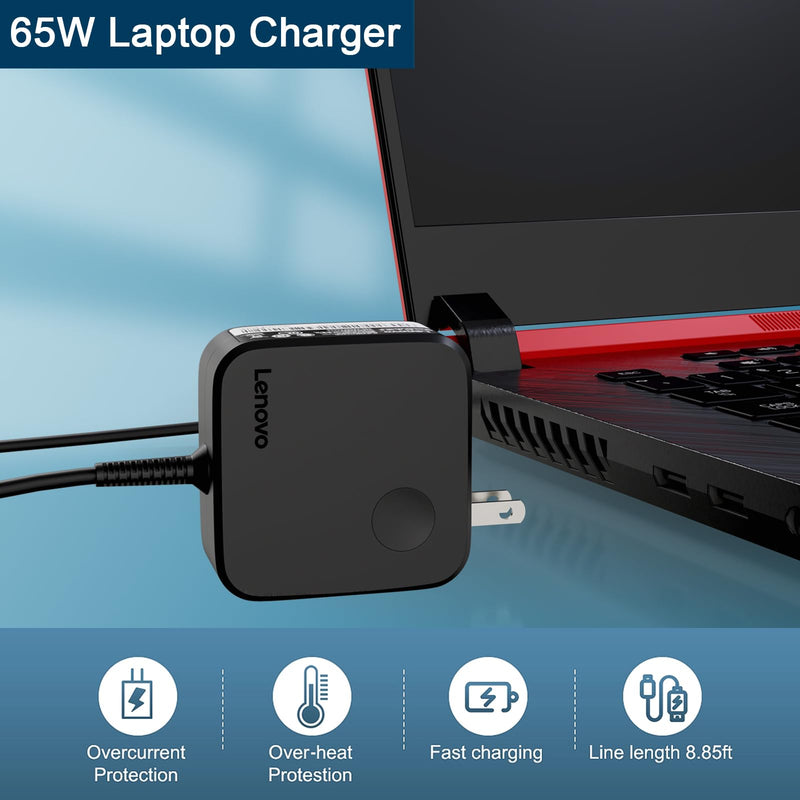 65W 45W Charger Fit for Lenovo V14 V15 V17 G2 G3 G4 Flex 4 5 1470 1570 IdeaPad 3 5 310 315 320 330 330S S340 510 520 320-15ABR 330-15IGM S340-15IWL ADLX65CLGU2A Laptop Power Supply AC Adapter