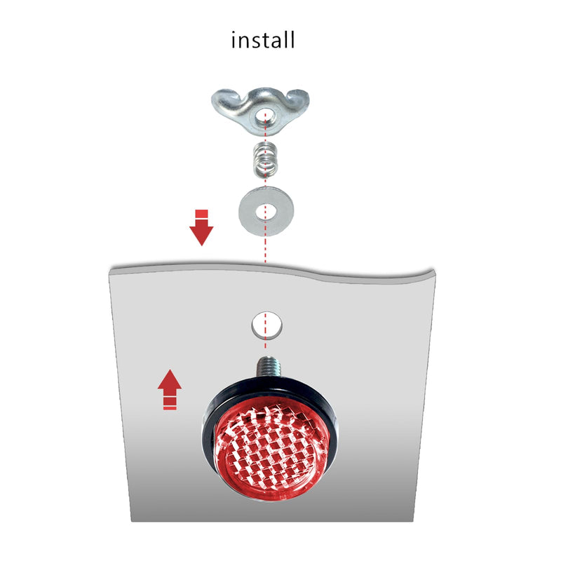 Red Reflector Motorcycle License Plate Bolts and Nuts Red