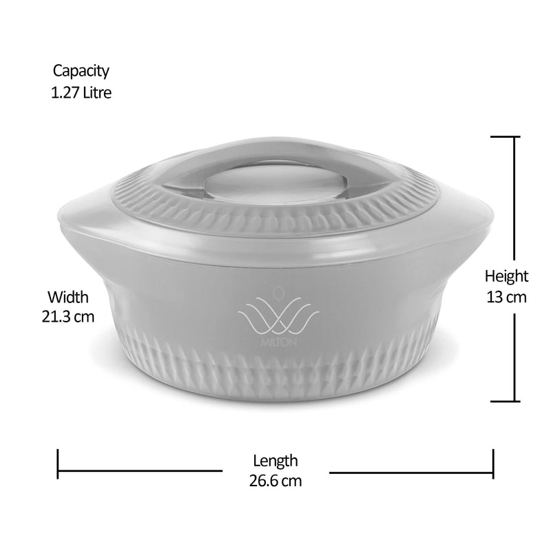 MILTON Royal 1500 Serving Casserole Double Walled Inner Stainless Steel, PU Insulated Kitchen Hot Pot, Keeps Food hot & Fresh for Roti, Biryani, 1270 ml Blue
