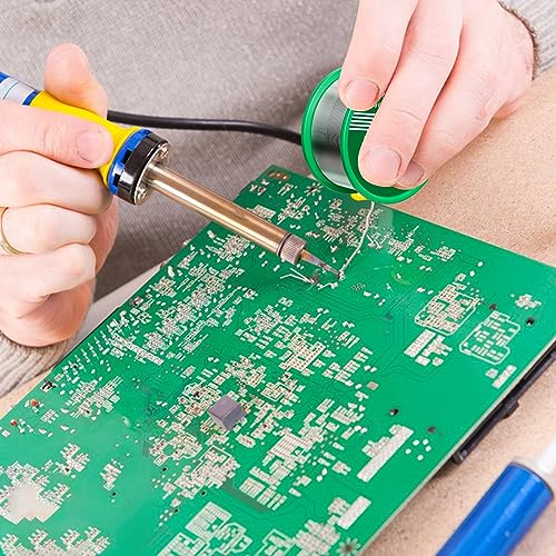 Magrimaxio Solder with flux, lead-free soldering wire with rosin core, lead-free soldering wire electronics, Sn99.3 Cu0.7, 50 g/0.8 mm, for repair, electric soldering, DIY