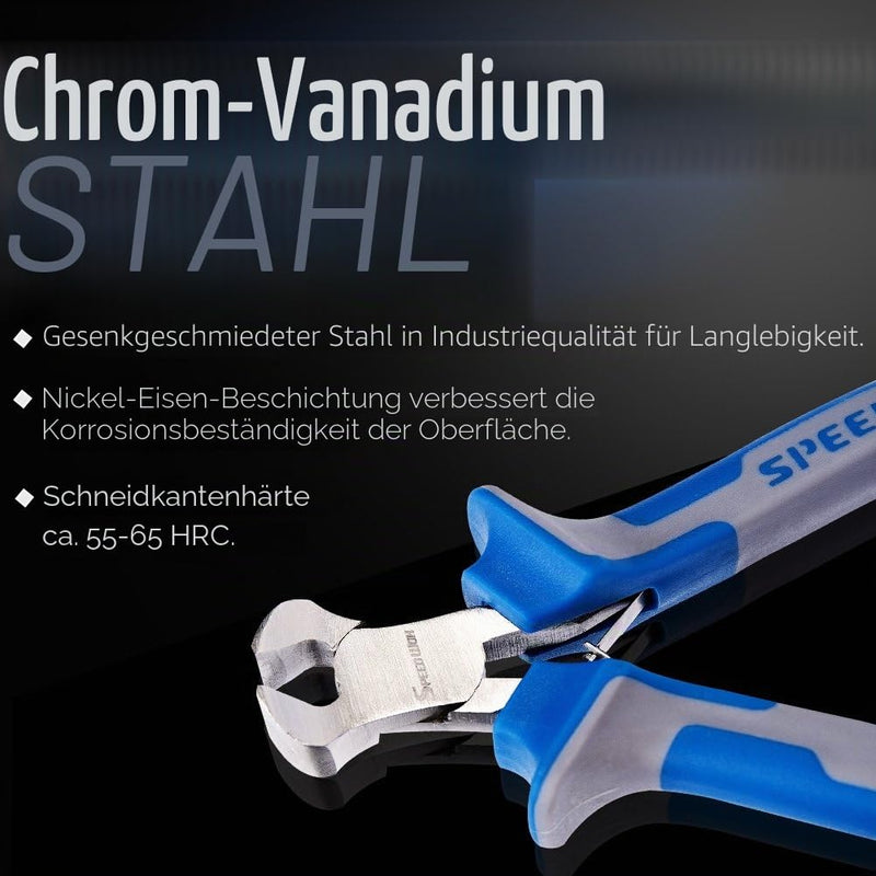 SPEEDWOX 4 inch End Cutting Pliers Mini End Cutters Precision End Nippers Flush Twin Blades with Spring Micro Functional for Wire Cutter Professional Tool Pull Nails Brads Chrome Vanadium Steel 4" End Cutting Pliers