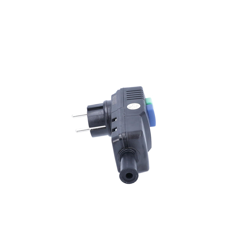 as - Schwabe 45209 Schuko Safety Plug 30 mA / 230 V / 16 A Suitable for Outdoor Use – for Fixed Connection to the Supply Cable – with Function Indicator and Test Circuit – IP44