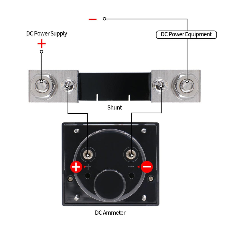 Baomain DH-670 DC 100A Analog Amp Panel Meter Current Ammeter with 75mV Shunt