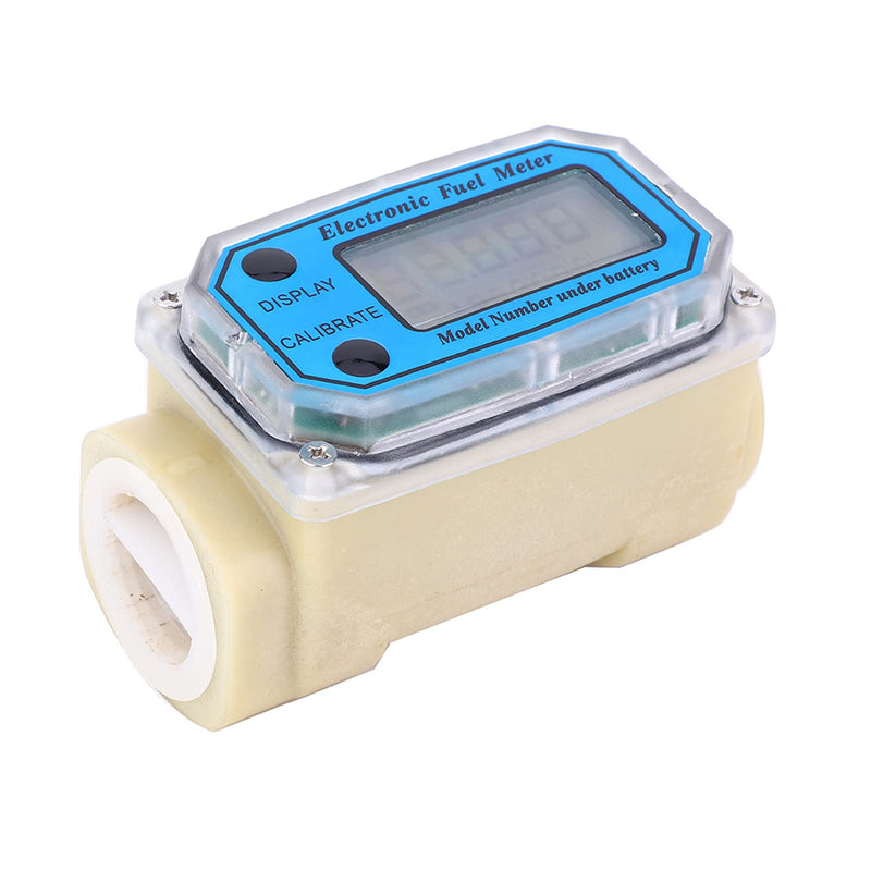 Mini Fuel Flow Meter, Digital Turbine Meter, 15-120 L/min 1" NPT Flow Meter, LCD Digital Meter Diesel Fuel, Oil Flow Meter for Urea Kerosene Petrol