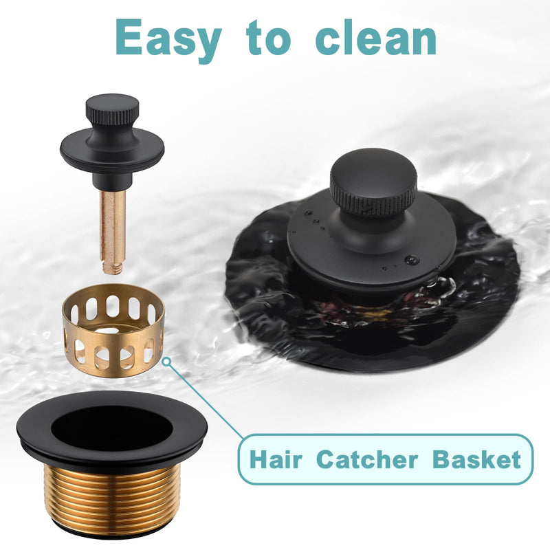 BESTILL Bathtub Drain Kit and Overflow Faceplate, Matte Black