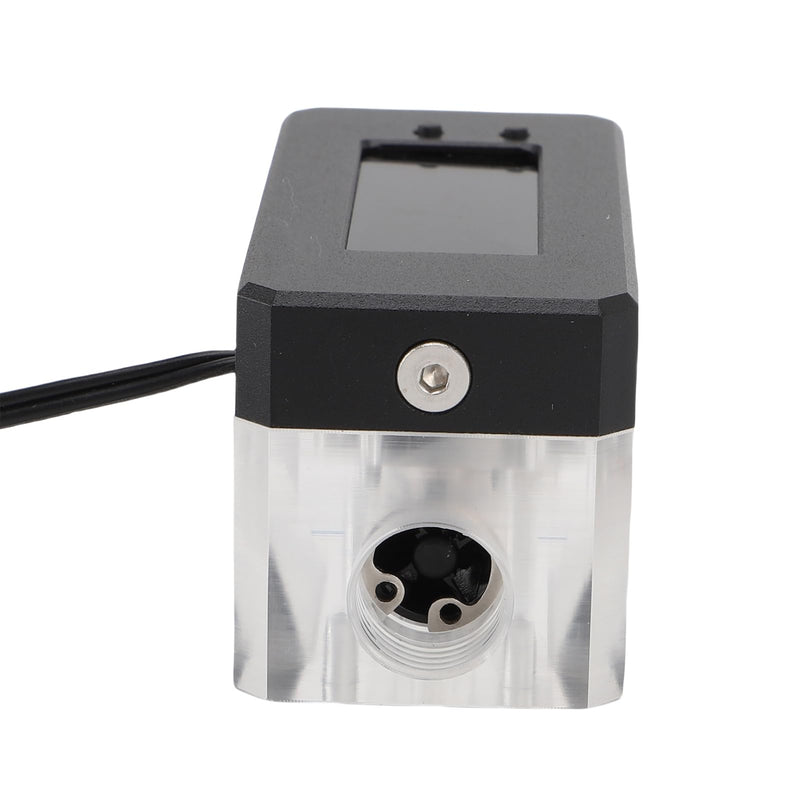 LICAEVEY Aluminum Alloy and Acrylic Digital Flow Meter Alarm with Temperature Monitoring, High and Low Speed Warnings for PC Water Cooling Systems (12 to 24 V)