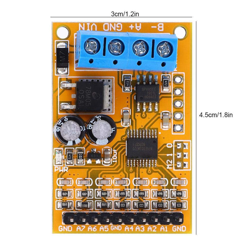 Fafeicy 8-24V 10-15MA Voltage Analog Collector, R4AVA07 7-Channel RS485, ADC Modbus RTU 03 06 Function Code, 45x30x15mm