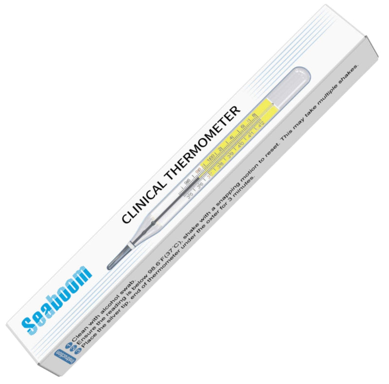 2pcs Glass Thermometers Mercury Free Clinlic Thermometer Traditional Thermometer Dual Scale Mercury Free C&F 2PK