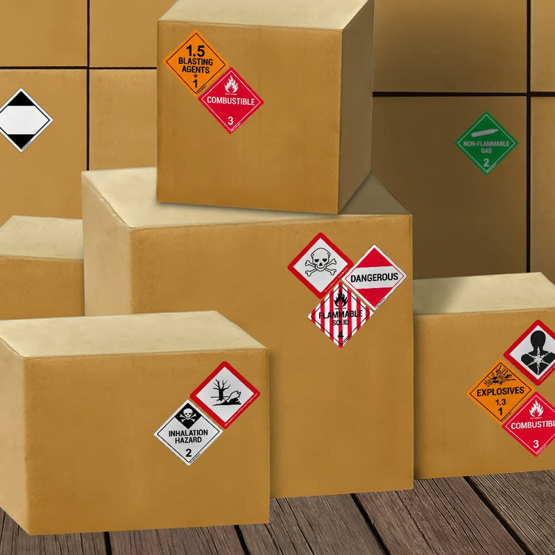 ChromaLabel 4 by 4 Permanent Durable Square D.O.T. Hazard Labels, GHS02: Flammable Pictogram Label, 100/Roll 4" x 4" GHS02 - Flammable