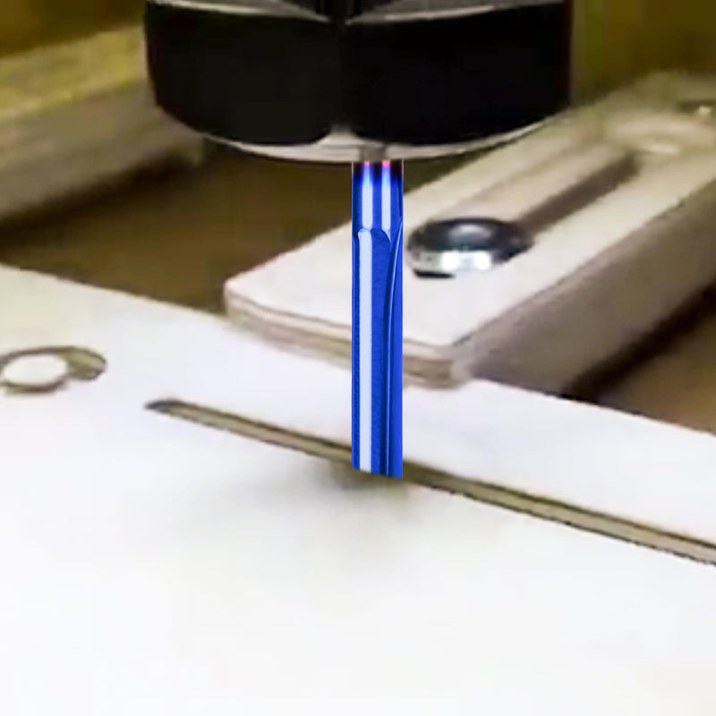 HQMaster CNC Router Bits 1/8 Router Bit Straight Router Bit 1 8 Shank Straight Flute End Mill Cutter 2-Flute Milling Cutting Tungsten Steel 22mm CEL/45mm OAL for MDF PVC Acrylic Chipboard Wood 10 Pack 3.175 x 22 x 45 mm