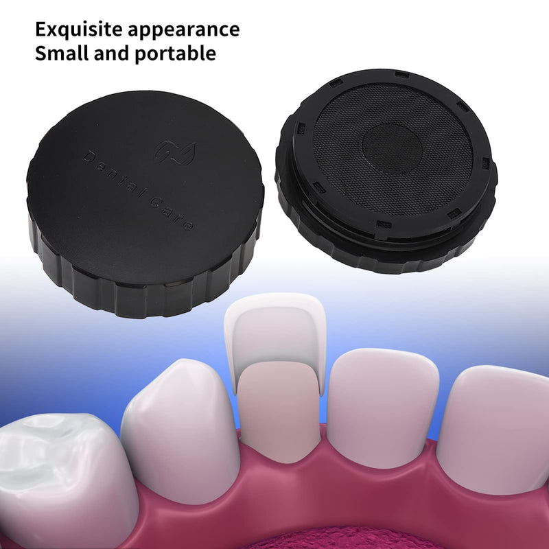 Veneer Box, Full Ceramic Veneer Processing Box, Portable and Reusable Denture Storage Box with Replacement Pad, Round Shape, Ultra Thin Mesh, Black