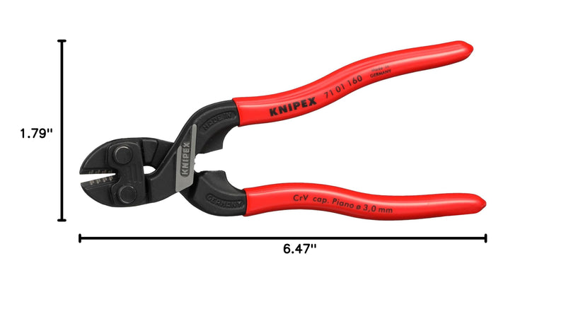 KNIPEX 71 01 160 CoBolt® S Compact Bolt Cutters plastic coated black atramentized 160 mm standard packaging