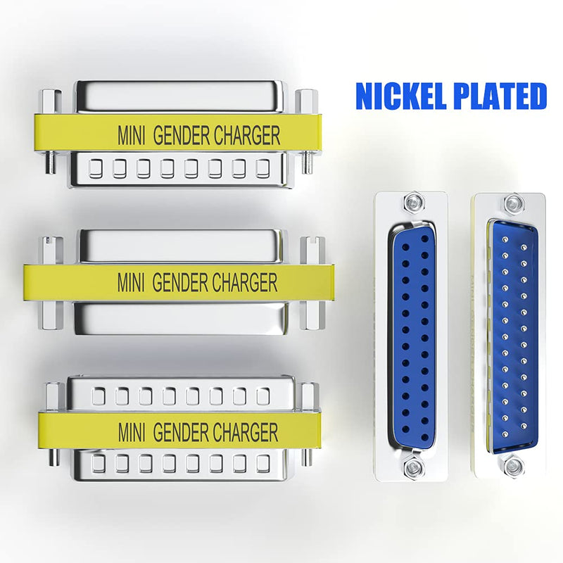6-Pack DB25 25Pin Female to Female Male to Male Mini Gender Changer Coupler Adapter RS232 Serial Cable Connector
